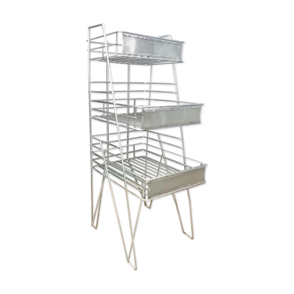 Vintage old shelf store wire basket industrial design 70s