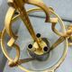 Louis XV style lantern suspension in gilded bronze and glass