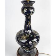 Enamelled porcelain table lamp base, 19th century, Napoleon III period.