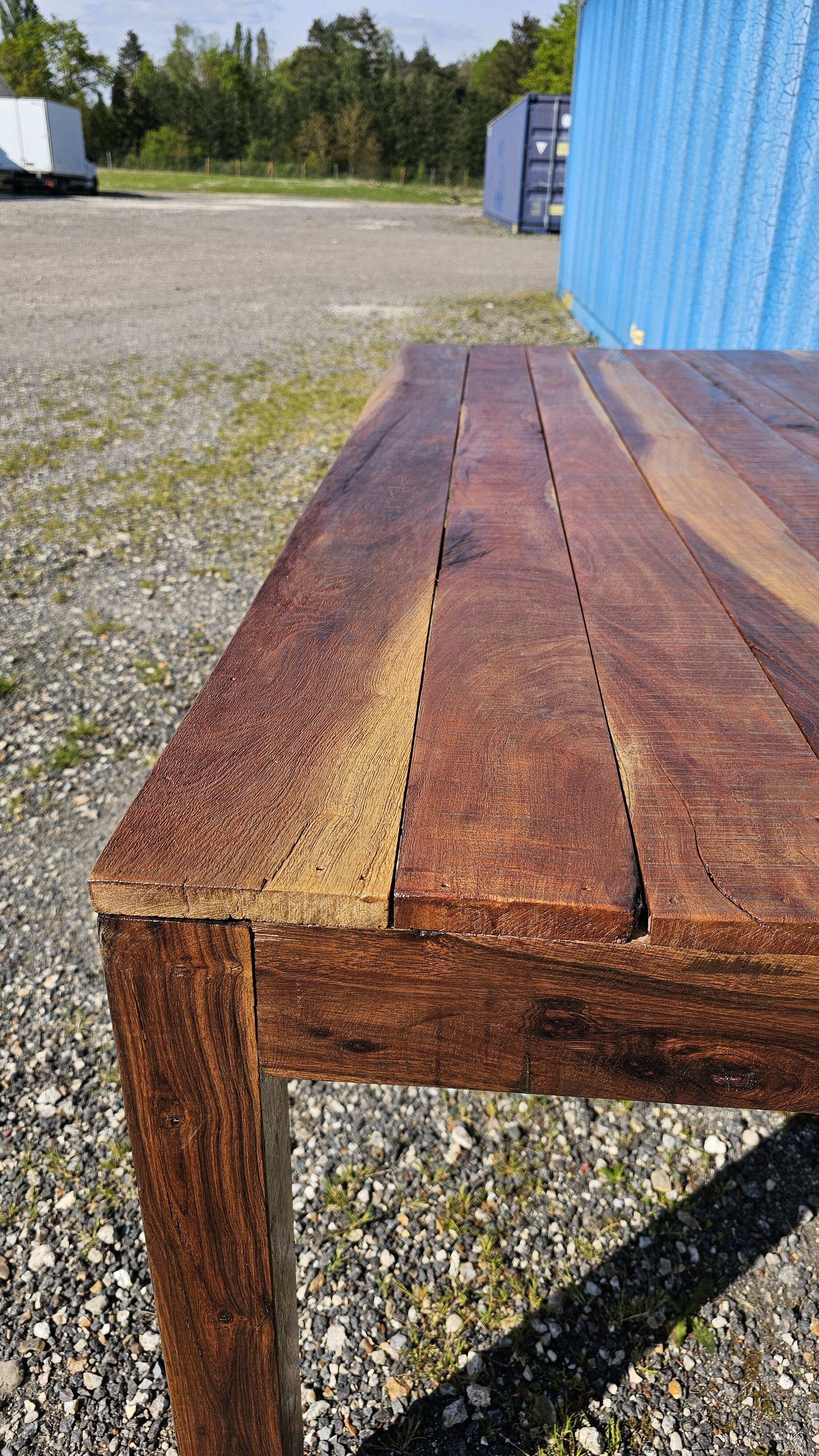 Rectangular teak dining table