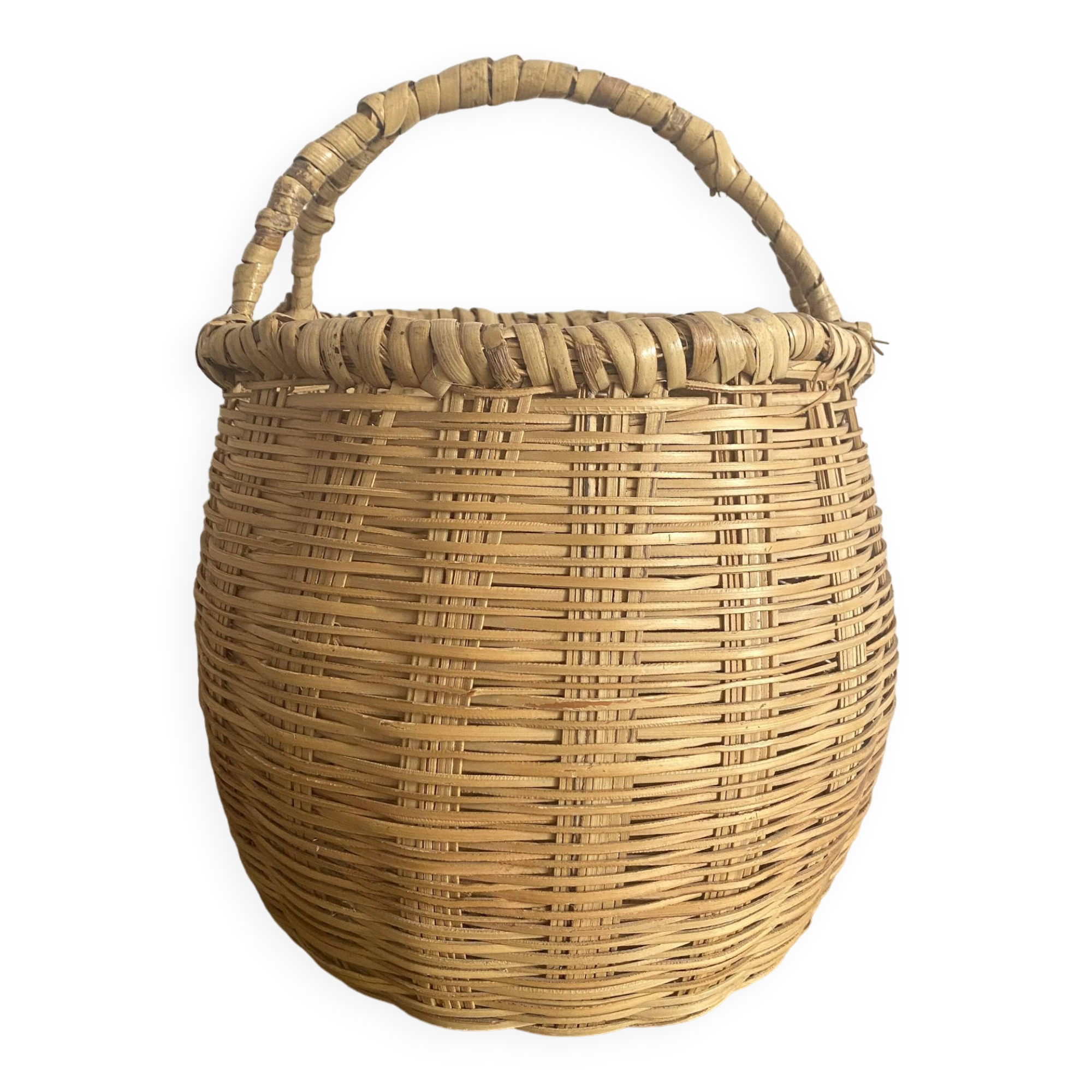 Vintage woven bamboo basket