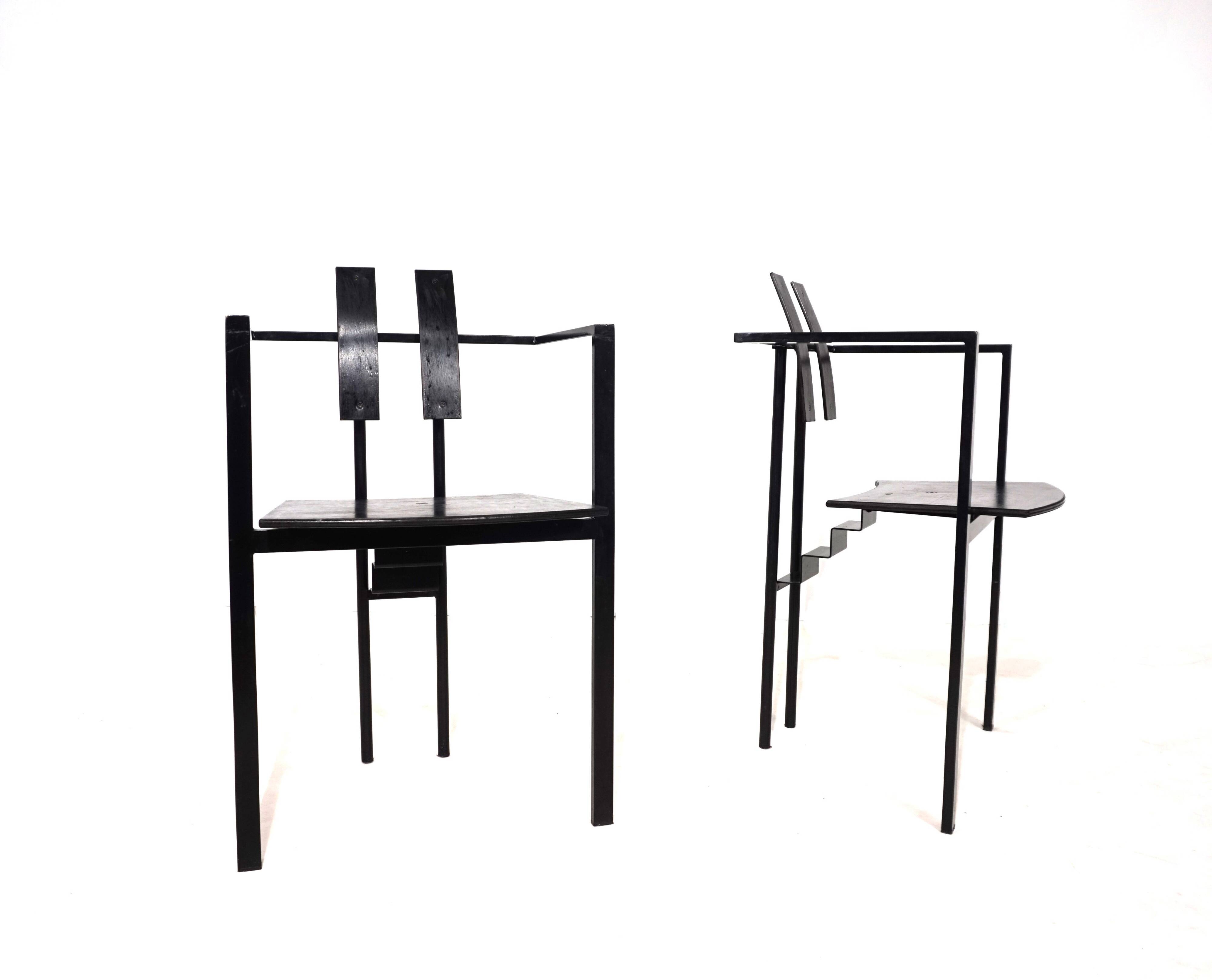 KFF Trix Memphis set of two dining chairs by Karl Friedrich Förster, 1988