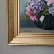 Acrylic painting on canvas, bohemian countryside decoration, flowers, still life