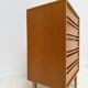 1960s vintage mid-century oak tallboy chest of drawers