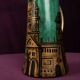Aldo Tura Mod. 968D Hand-Decorated Green Goatskin Parchment Thermos Italy 1960