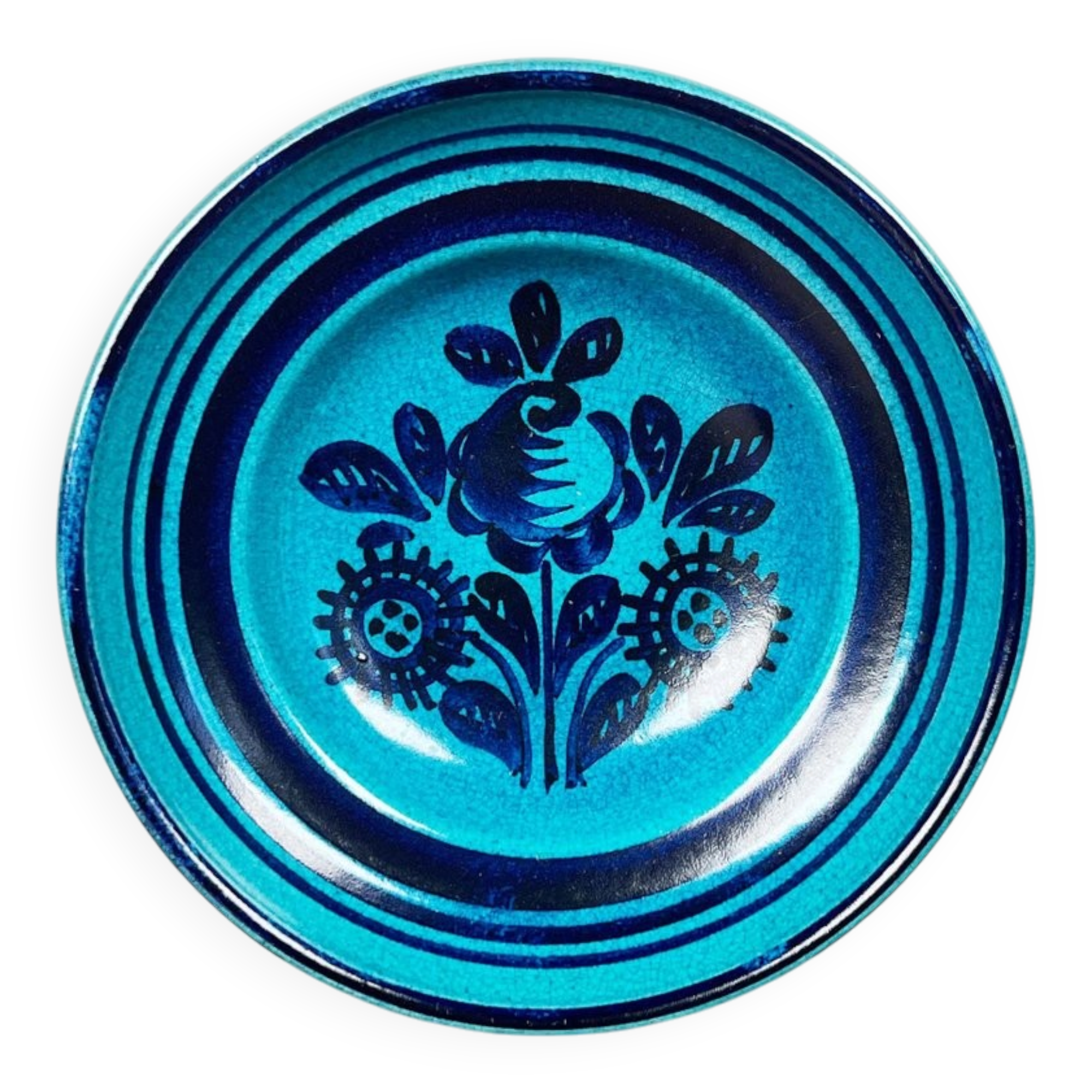 Mid-century modern ceramic wall plate by Wilhelm Kagel, German, 1960s.