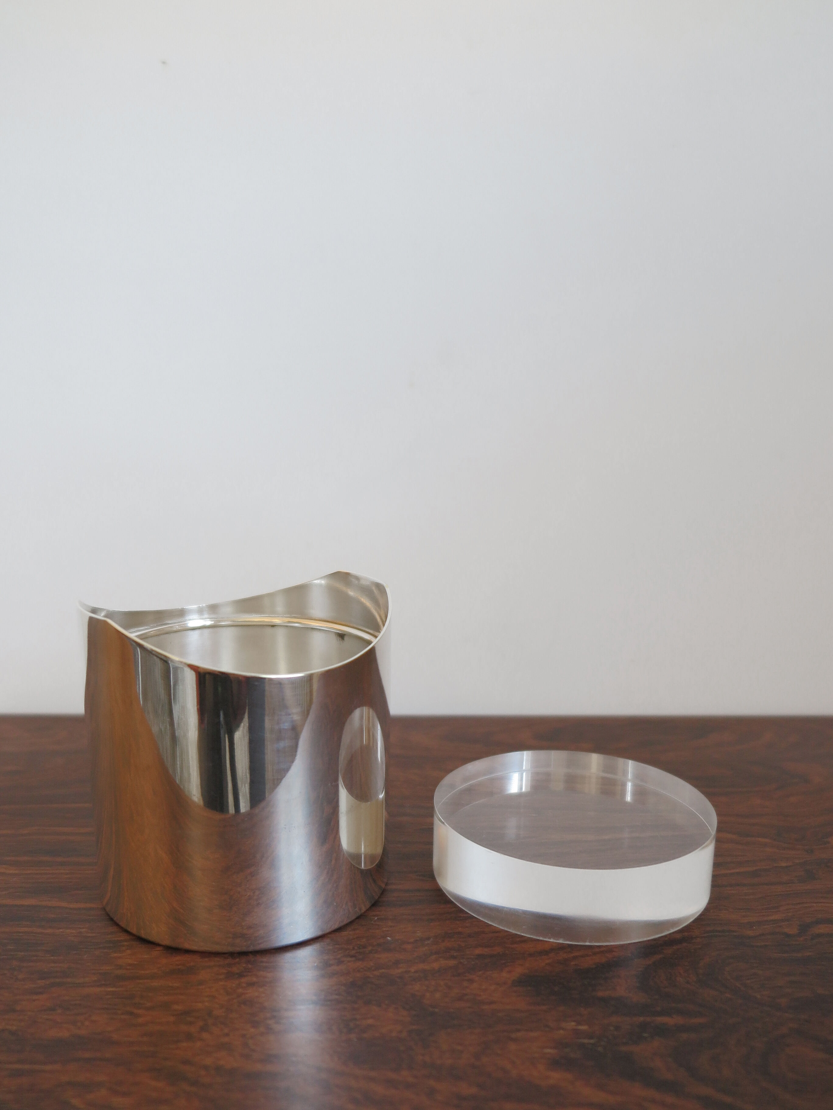 Italian silver plate and plexiglass box by Lino Sabattini, 1960s