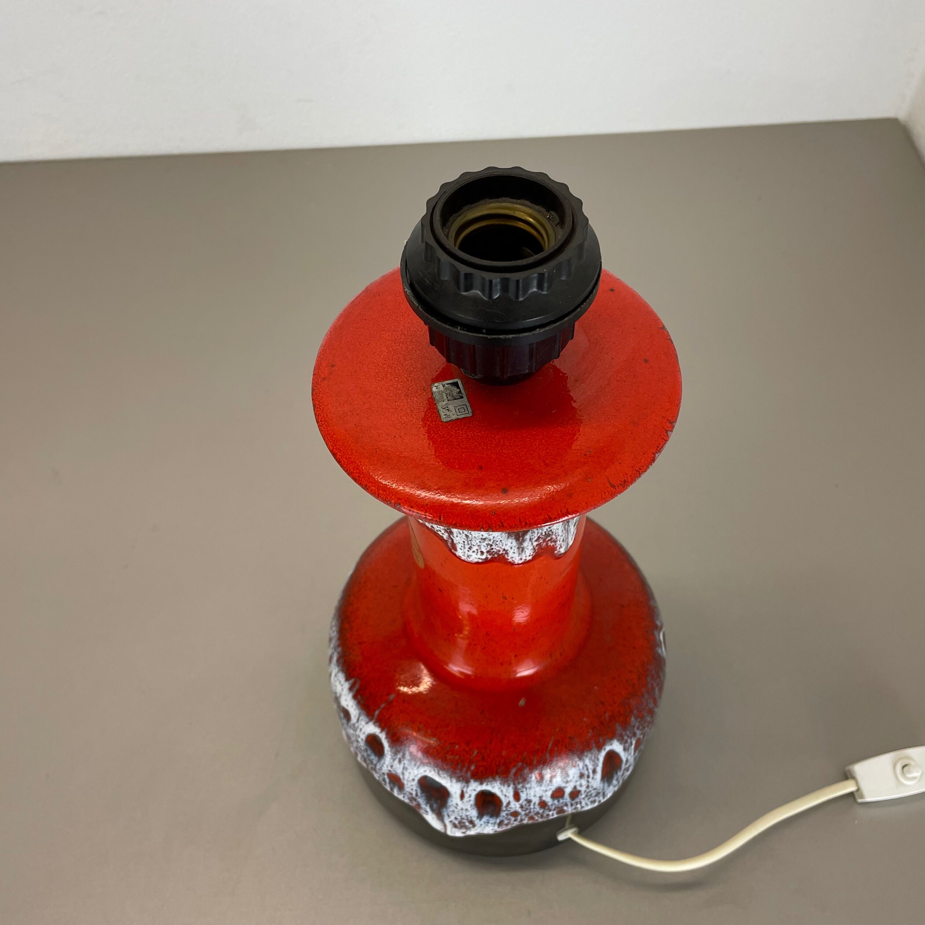 Super Colorful Fat Lava Pottery Table Light Base by Jasba Ceramics Germany 1970s