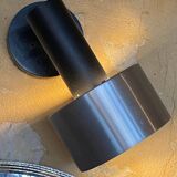 Pair of vintage adjustable wall sconces in brushed metal