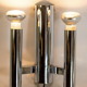 Double chrome wall lamp, Gaetano Sciolari, vintage, 70s