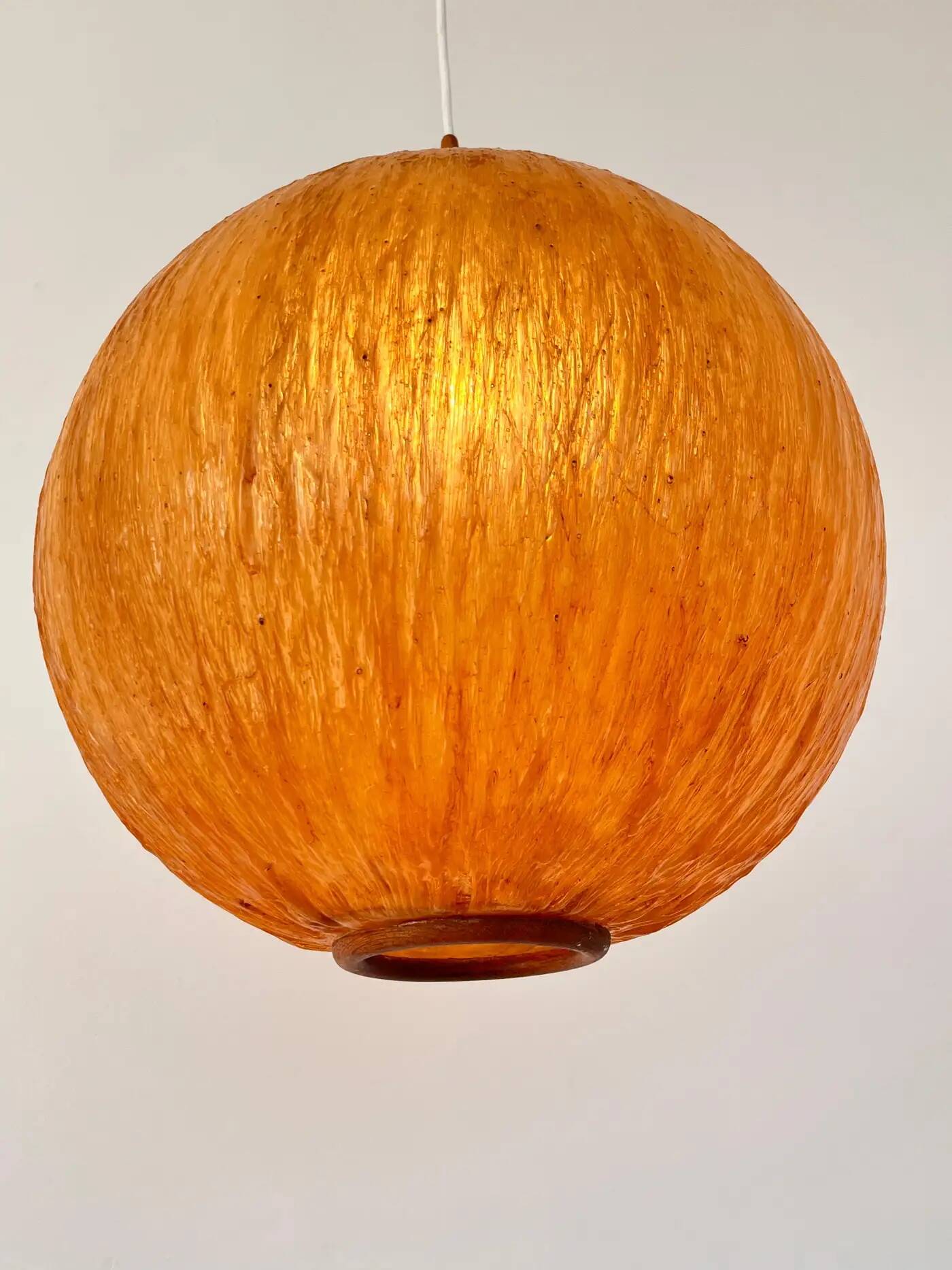 Beautiful design midcentury cocoon resin pendant, 1950s