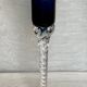Pair of Murano (or Empoli) glass candlesticks with twisted bases, vintage 1960.