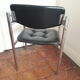 Office armchair vintage design 1940/1960 black leather and chrome