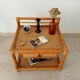 Vintage Maugrion side table in bamboo and rattan