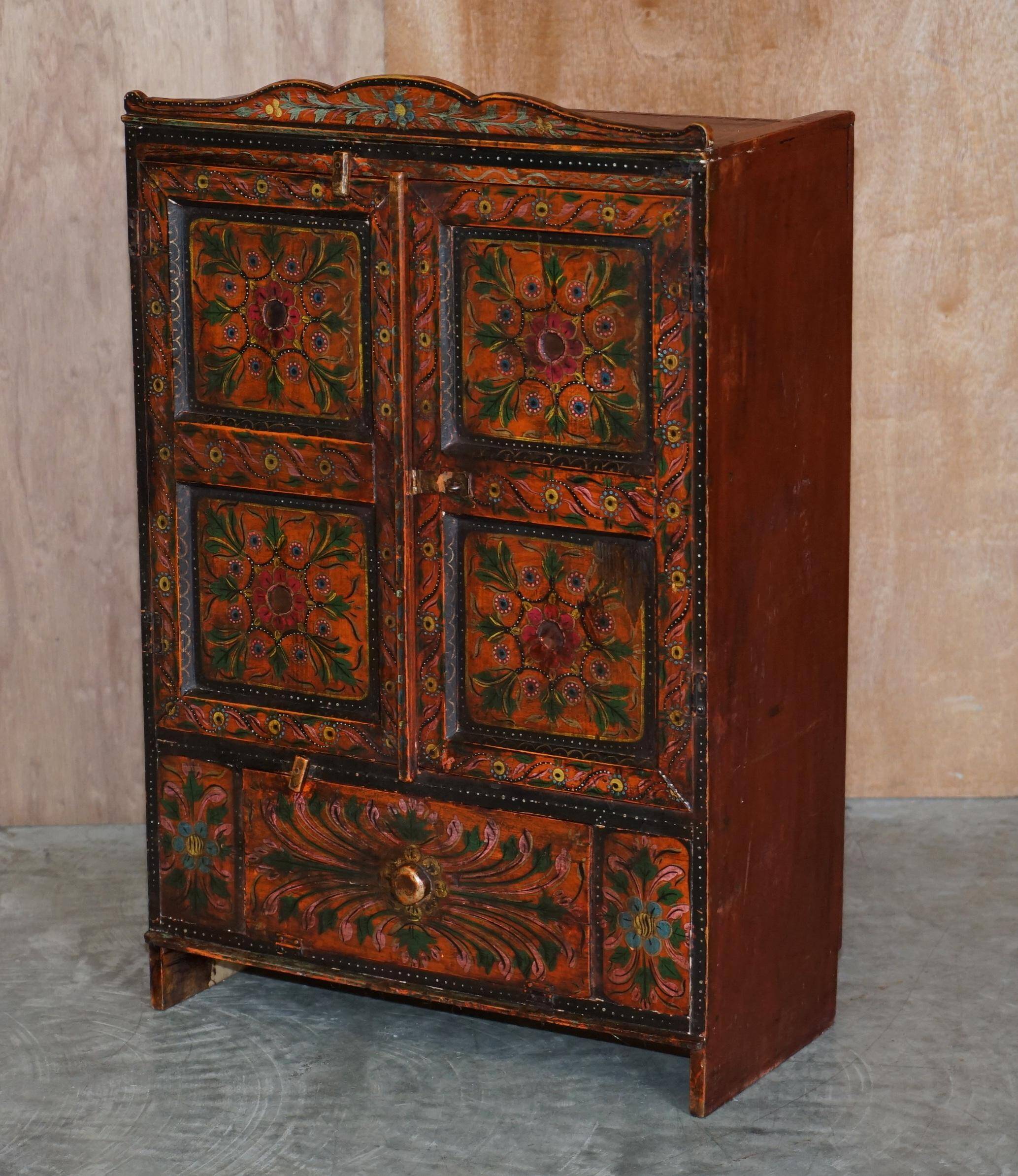 Hand-painted cupboard from Eastern Europe circa 1860.