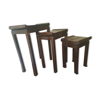 Nesting tables teak wood, bamboo, origin Indonesia