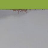 Vintage magazine rack in painted metal and wooden balls - minimalist design