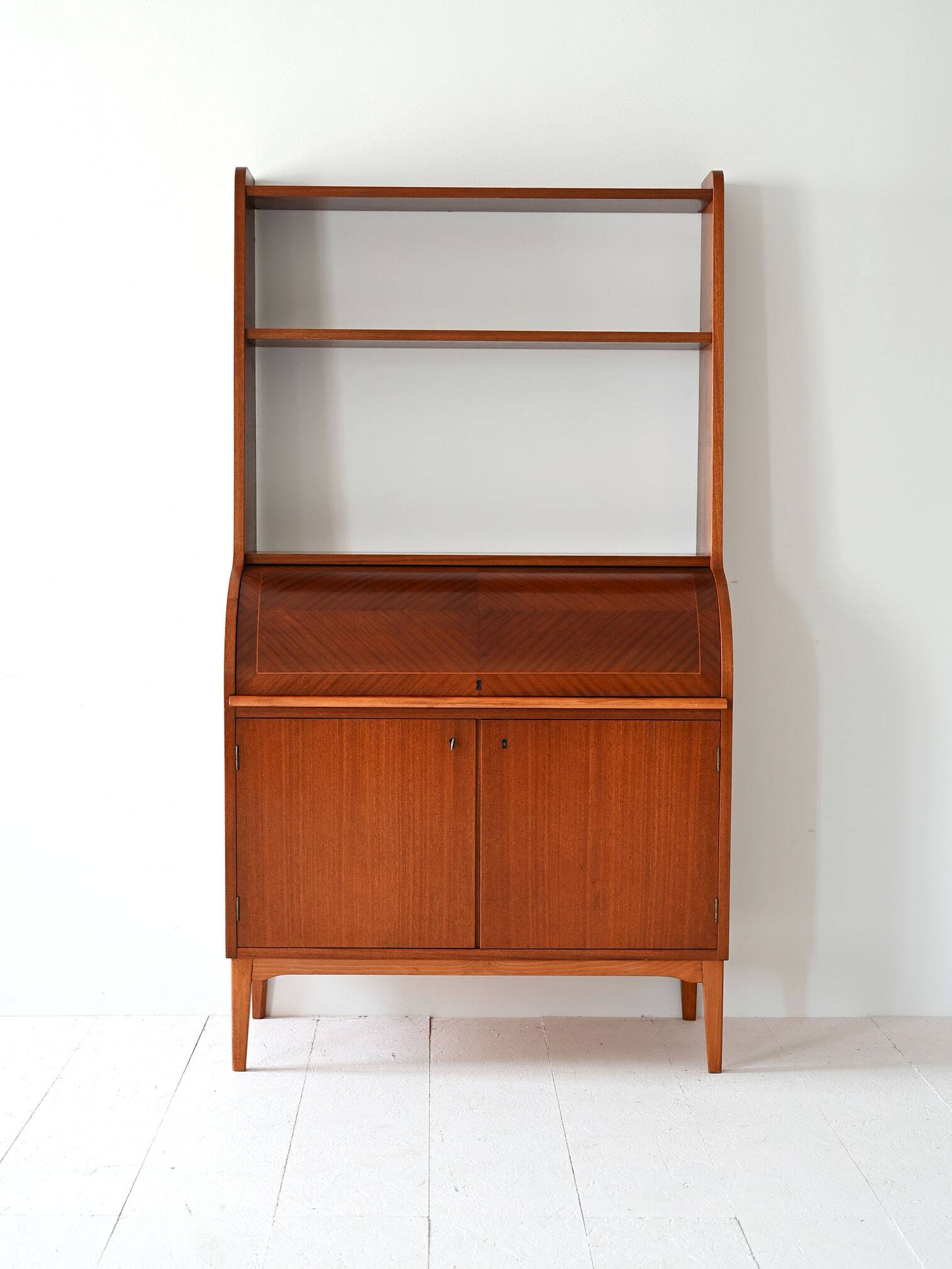 Scandinavian bookcase with writing desk