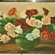Oil on panel bouquet of carnations signed