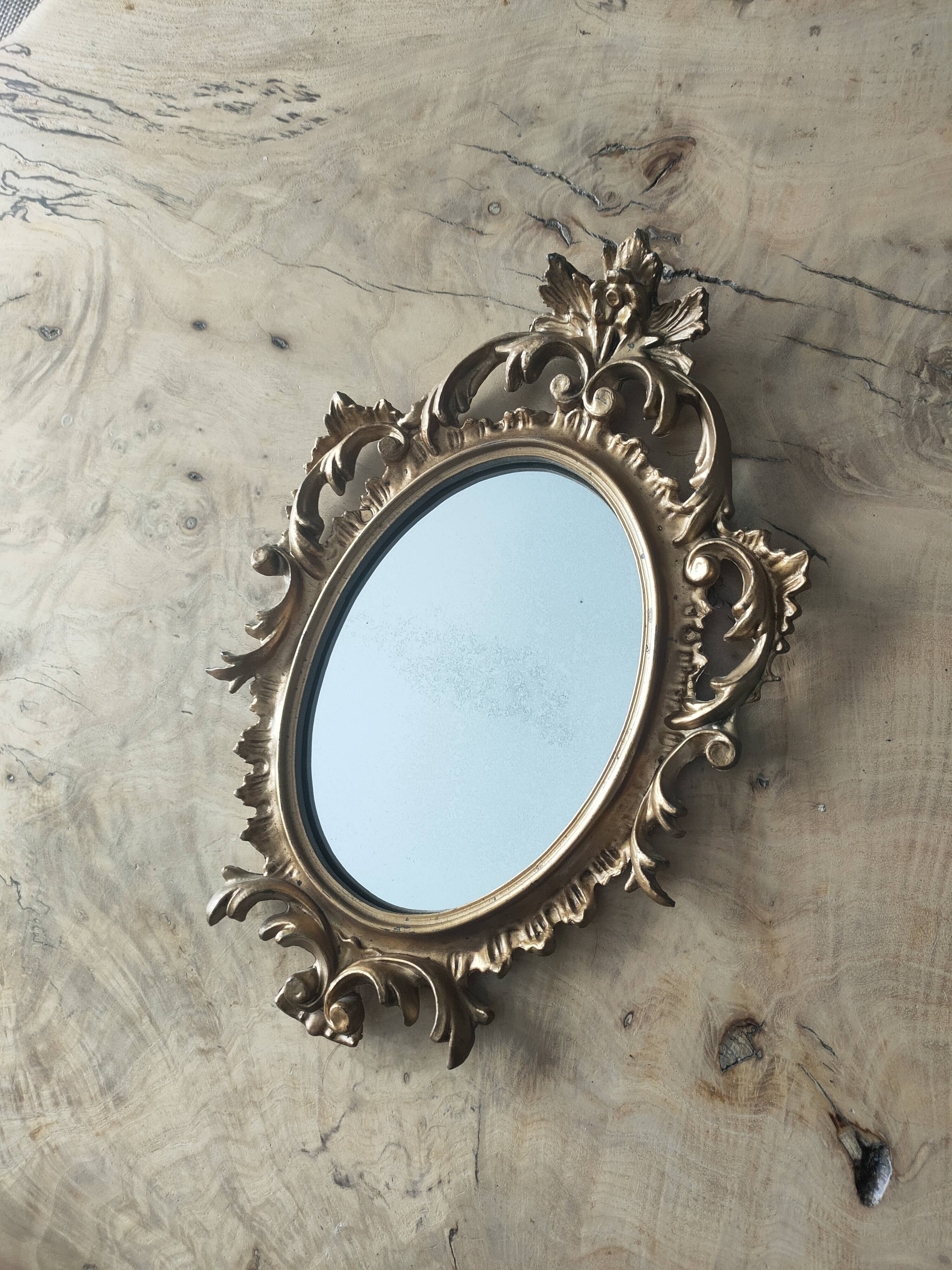 Old mirror gilded resin 29x19 cm