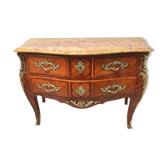 Commode de style Louis XV en placage d'acajou et bois de rose XX siècle