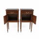 Pair of Louis XVI Style Bedside Tables with Inlays and Marble Top, Italy, 1