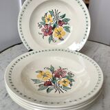 Set of 6 hollow plates Digoin Sarreguemines 40s