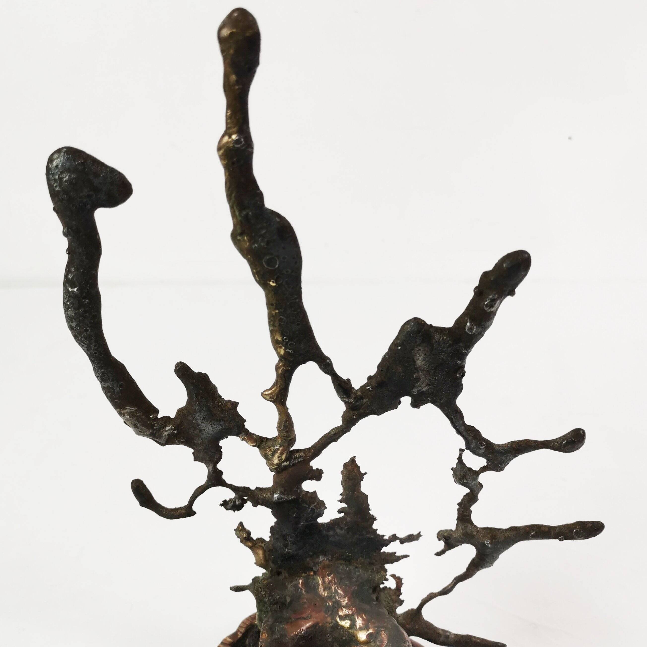 Brutalist cast iron candlestick, Belgium, 1960s.