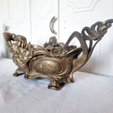 French Art Nouveau bronze planter decorated with a female mermaid