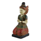 Characterful Vintage Buddha Statue Kneeling Wooden Buddha 44cm