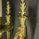 Pair of wall lamps with Louis XVI style flowers