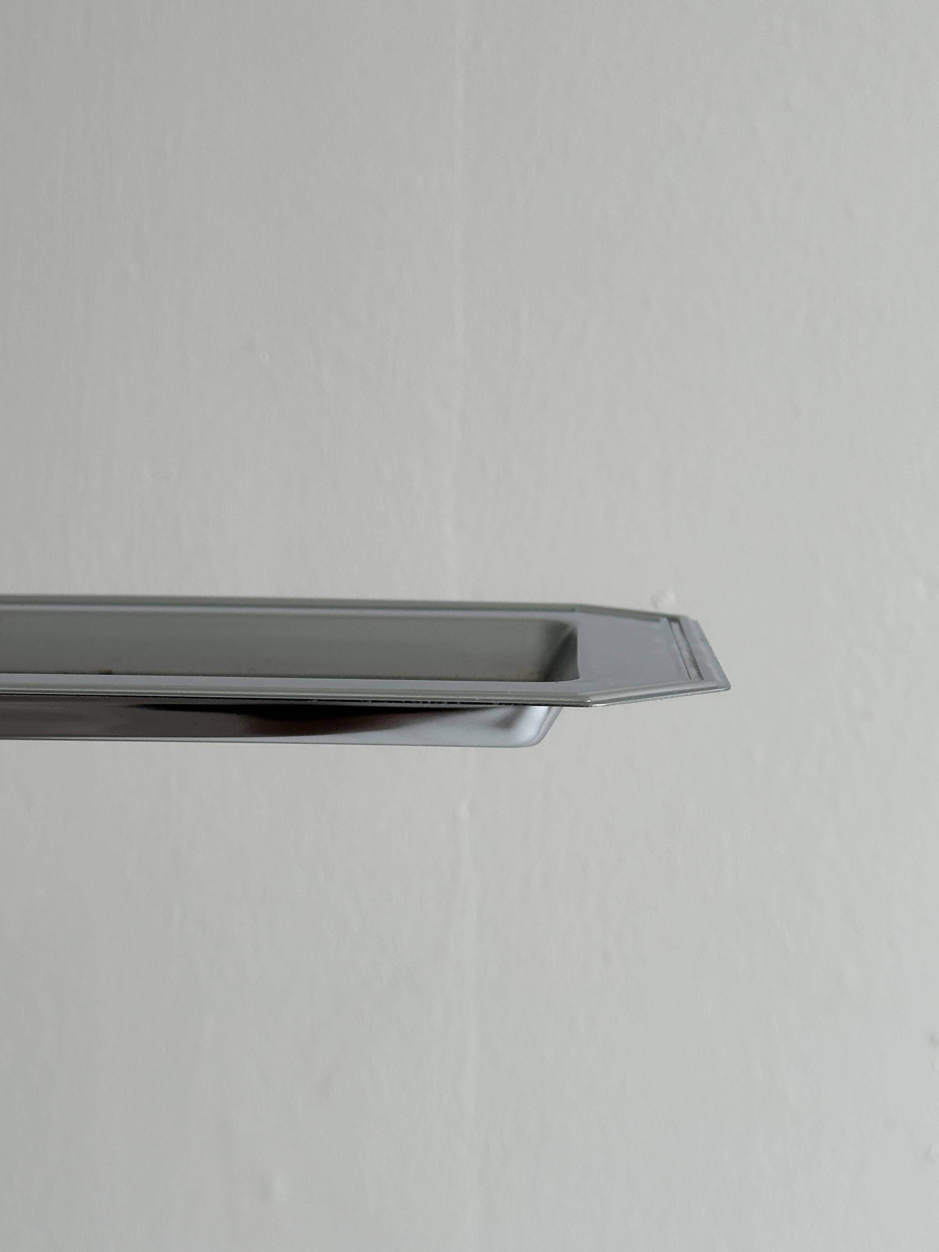 Small rectangular vintage tray made of lightweight metal