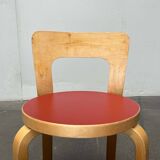 Vintage Red Children's Chair in Linoleum N65 by Alvar Aalto for Artek, Finland, 1970s