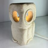 Albert Tormos Lamp in Stone Sculpture Owl or Owl France 1960/70
