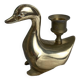 Brass swan-shaped candlestick