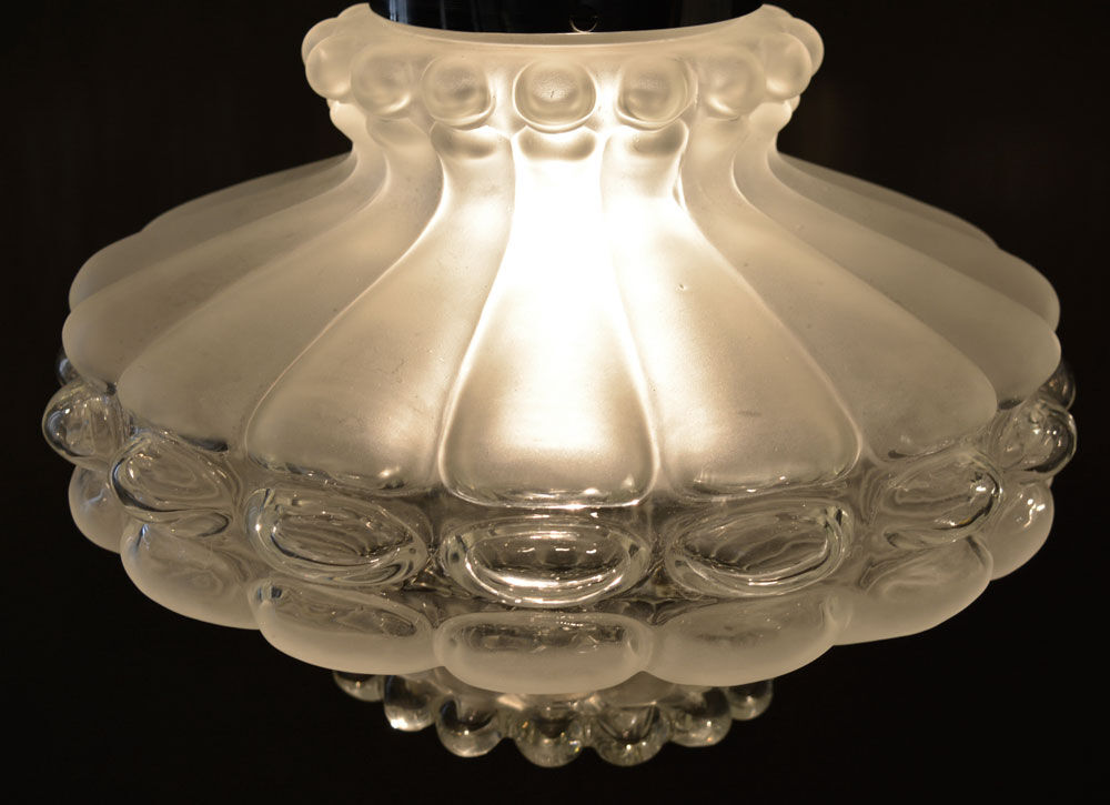 Original Vintage 1960's Lobed Glass Pendant Light