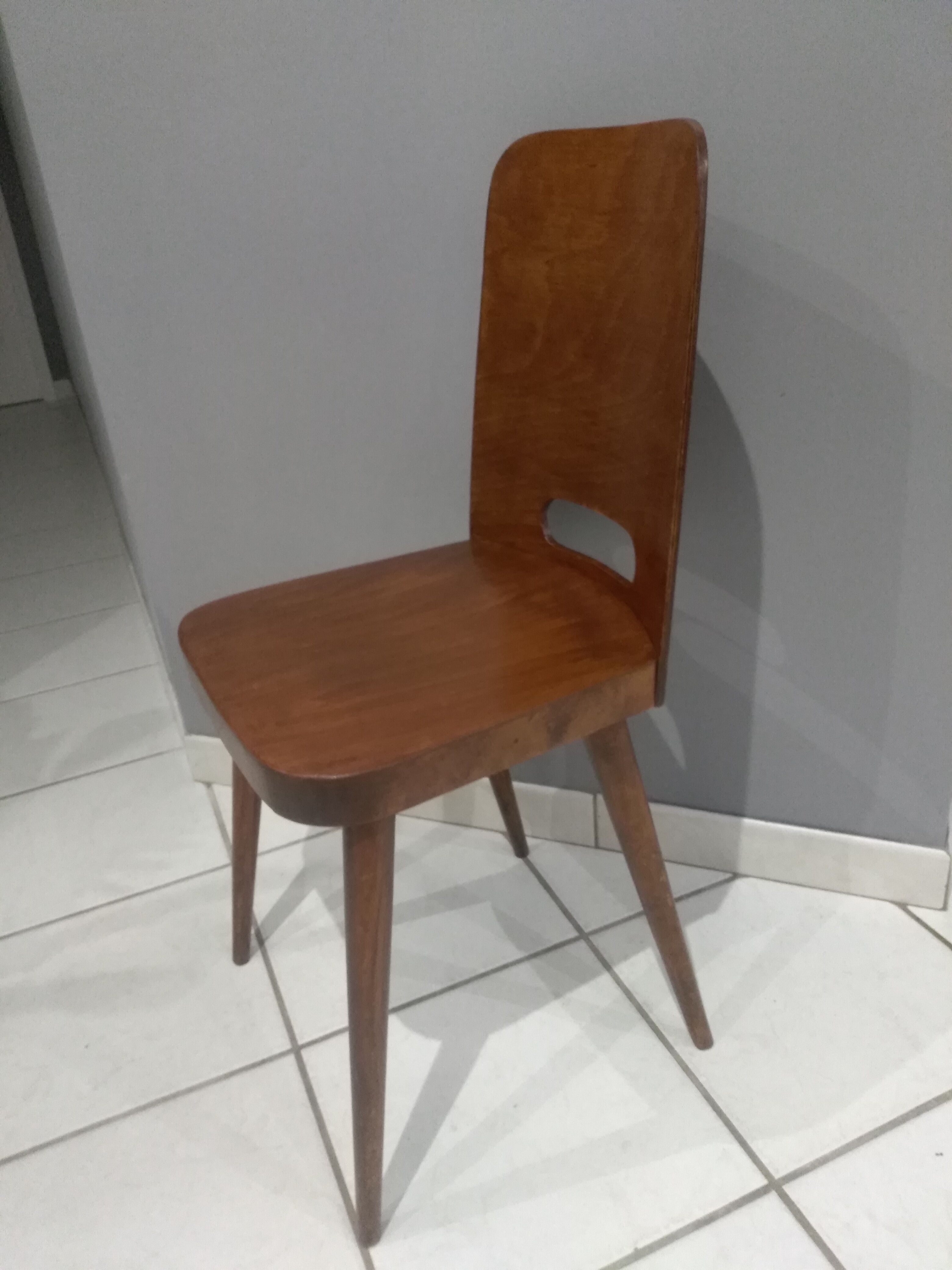 Suite of 4 Chairs by Bistrot Baumann year 1950