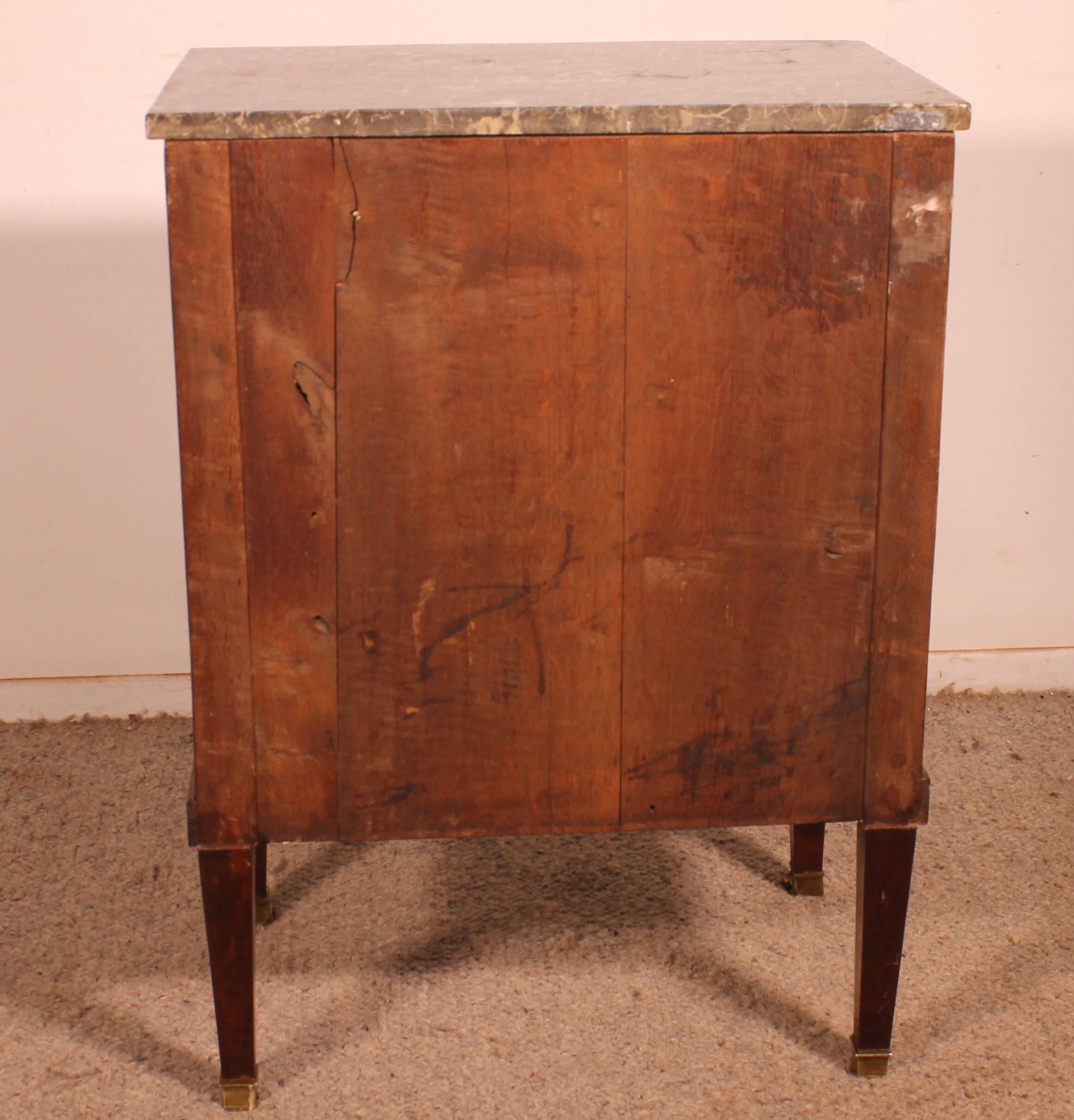 small jump commode in mahogany in Empire style