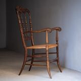 Vintage Chiavarina chair with armrests, 1950s