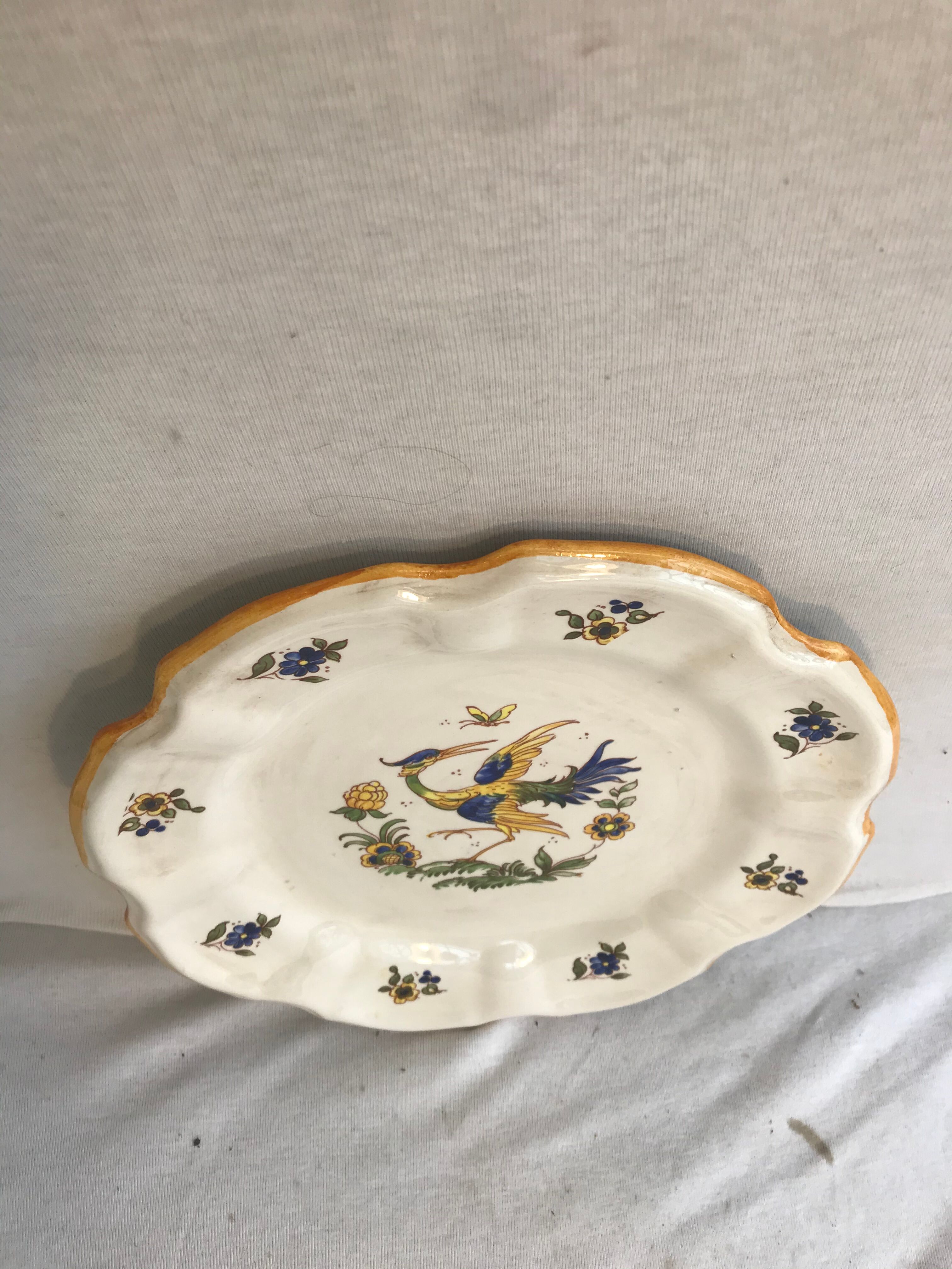 Old plate moustiers ceramics