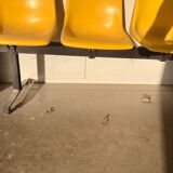 Waiting bench, vintage yellow sofa