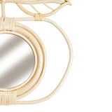 Apple mirror in rattan and vintage canning bohemian children  45x50cm