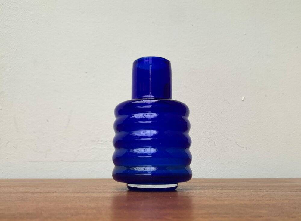 Glass vase from the GDR, mid-century from Veb Glaswerk Harz Derenburg, 1960s.