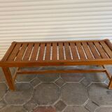 Solid teak bench le colonial by pimag seats with slats side crossover