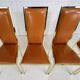 Set of 6 brass and leather chairs, Italian design from the 70s