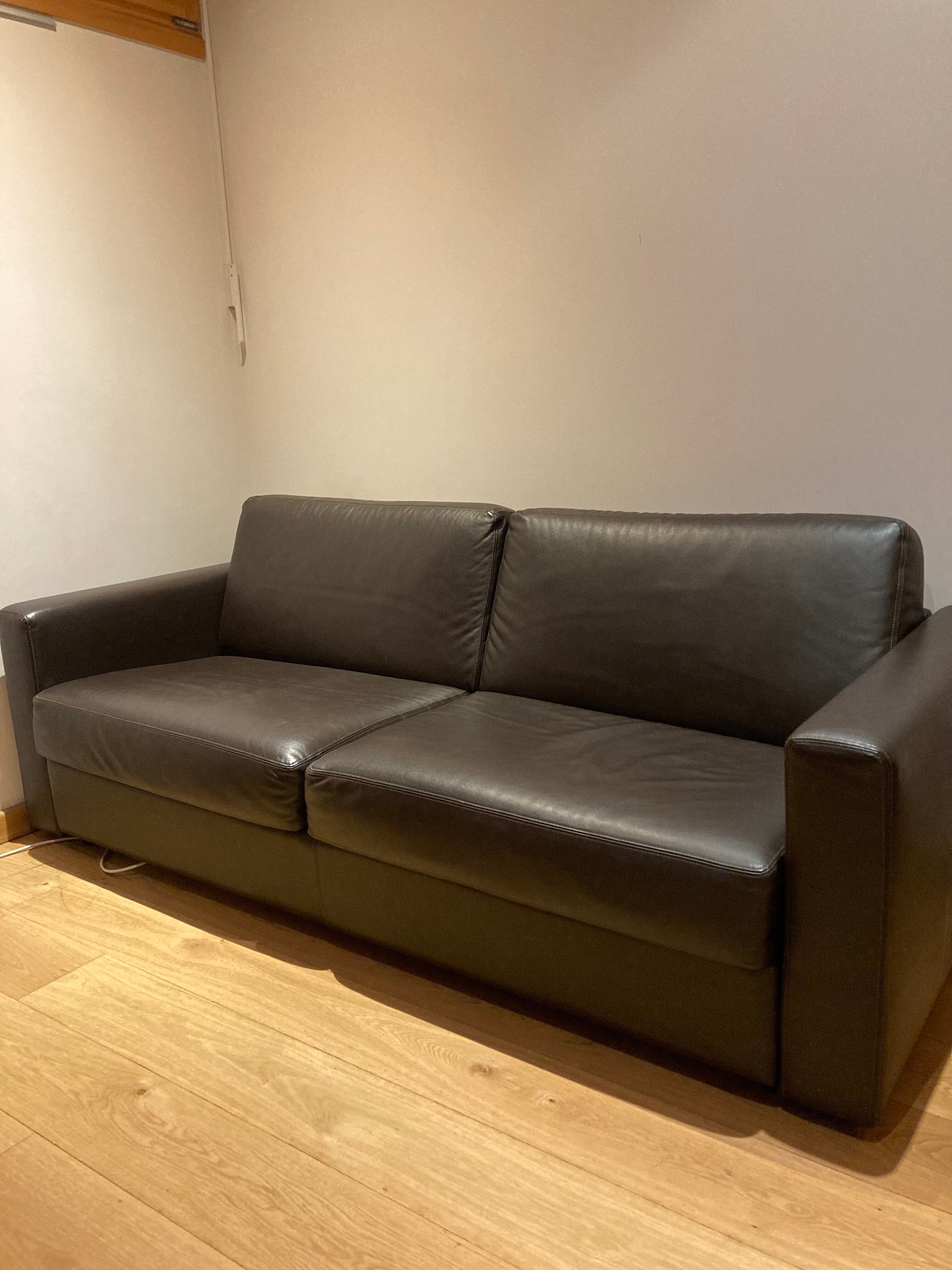 Canape convertible Vibieffe squadroletto 2020 brown leather