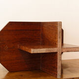 Brutalist sofa end, mahogany veneer