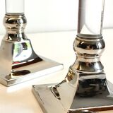 Vintage lucite and silver metal candle holders