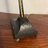 Workshop lamp in cast iron and enamelled cast iron bag