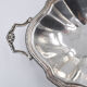 Victor Saglier old flat basket center-of-table table in silver metal